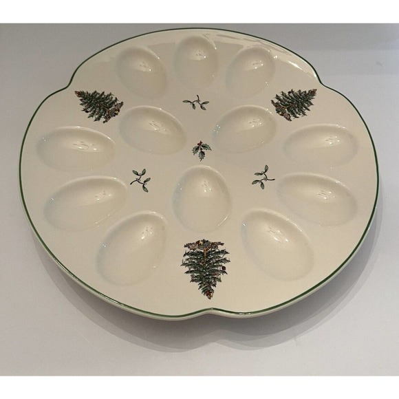 Spode Dining Spode Christmas Tree Deviled Egg Plate Serving Dish 15